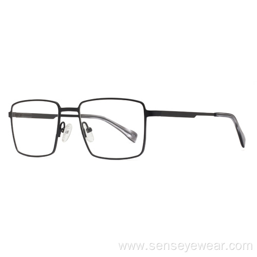 Luxury Design Mens Square Metal Optical Frames Eyeglass